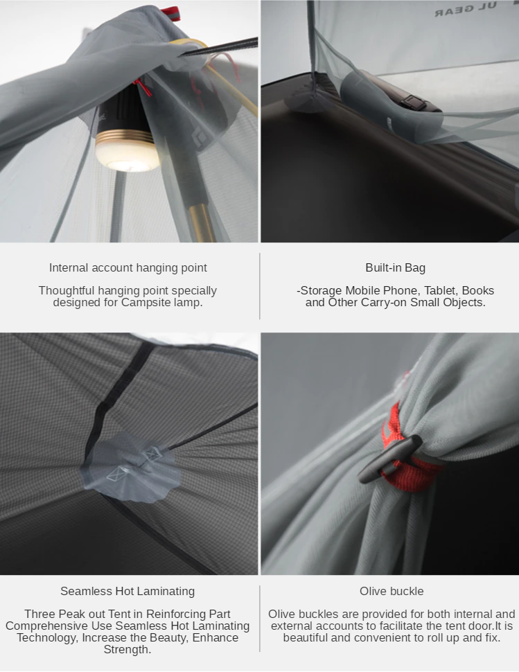 Cheap Goat Tents 3F UL GEAR CangQiong 1 Outdoor Ultralight Camping Tent 3 Season 1 Person Professional 15D Nylon Silicon Coating Rodless  tent Tents 